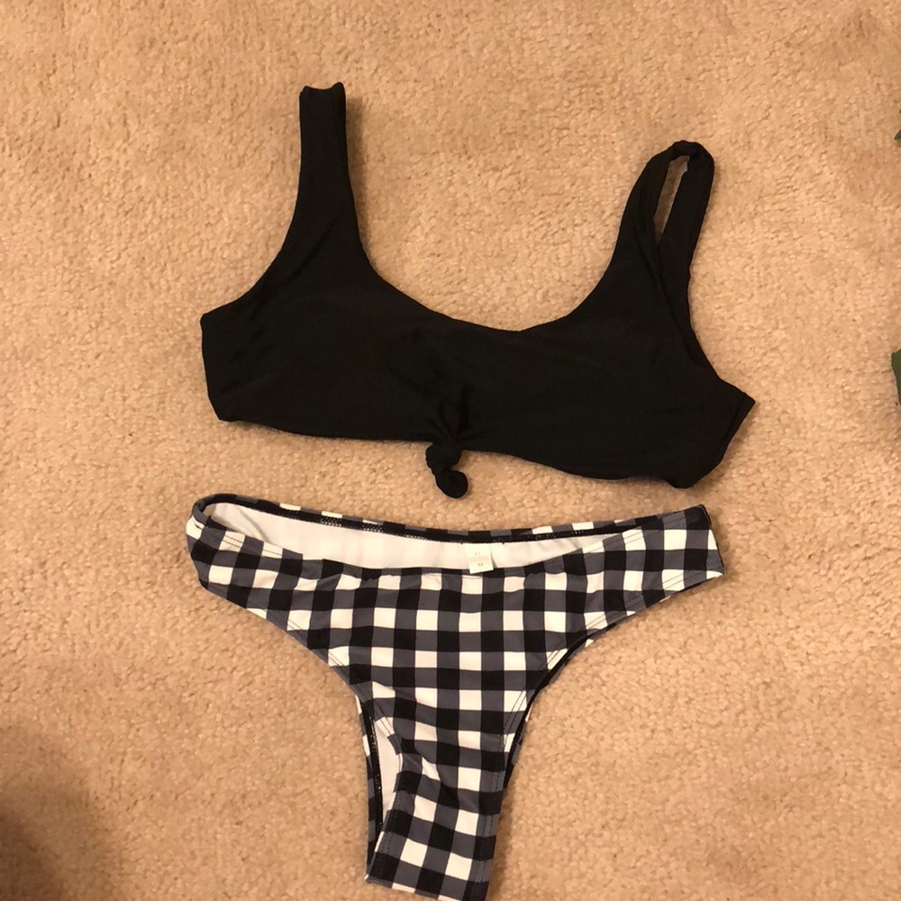 Black and white bikini